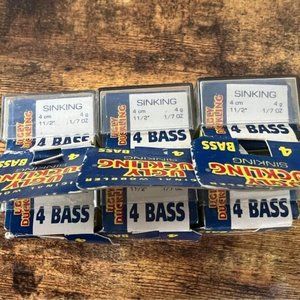 VINTAGE UGLY DUCKLING LURES PACK OF 6 NO. 4 BASS SINKING 30 YEARS OLD HAND MADE